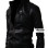 Button Pocket Black Slim-Fit Leather Jacket