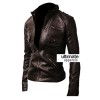Zip Pocket Slim-fit Black Men Leather Jacket
