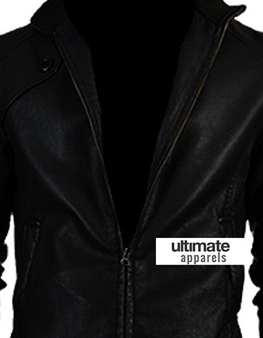 Slim Fit Men Black Bomber Leather Jacket Slim Fit Men Black Bomber Leather Jacket