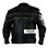 Vented Men's White Stripes Black Motorcycle Leather Jacket