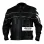 Vented Men's White Stripes Black Motorcycle Leather Jacket