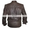 Vintage Men's Distressed Brown Leather Jacket Clothing