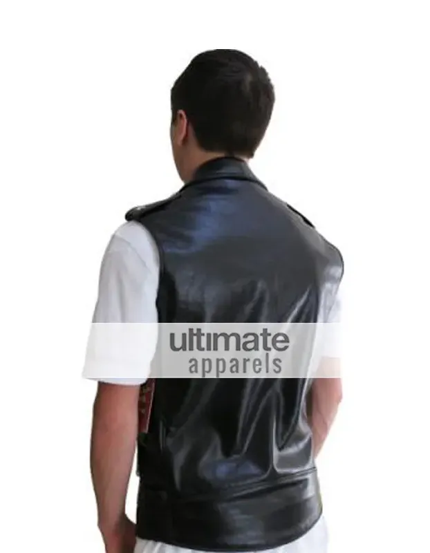 Men's Perfecto Midweight Cowhide Motorcycle Black/Brown Vest