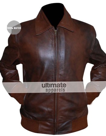Happy Days Fonzie Brown Bomber Leather Jacket