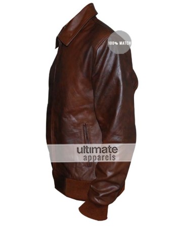 Happy Days Fonzie Brown Bomber Leather Jacket