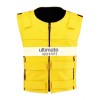 Men Velcro Strip Yellow Biker Leather Vest