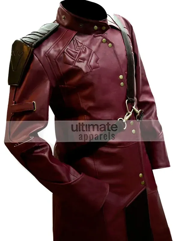 Starlord 2015 Cosplay Costume Faux Trench Maroon Coat