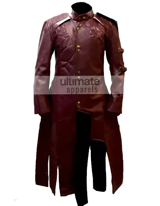 Starlord 2015 Cosplay Costume Faux Trench Maroon Coat