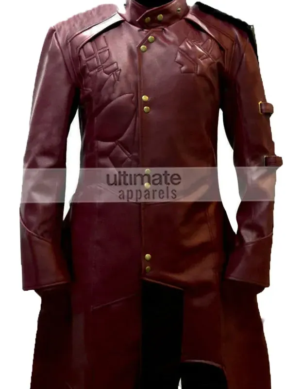 Starlord 2015 Cosplay Costume Faux Trench Maroon Coat