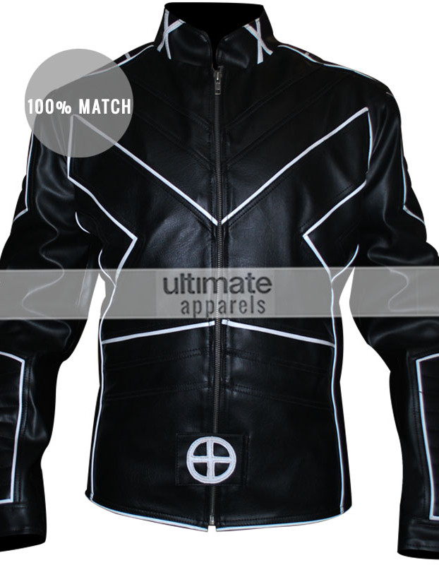 X-men Wolverine Special Black Jacket With White Stripes X-men Wolverine Special Black Jacket With White Stripes