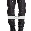 Men Stylish Motorcycle Padded Black Leather Pant