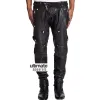 Men Stylish Motorcycle Padded Black Leather Pant