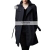 Burberry London Mens Cotton Twill Trench Black Coat