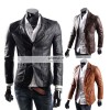 Men's Casual Smart Designers Black Leather Jacket Blazer Men's Casual Smart Designers Black Leather Jacket Blazer