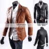 Men's Casual Smart Designers Black Leather Jacket Blazer Men's Casual Smart Designers Black Leather Jacket Blazer
