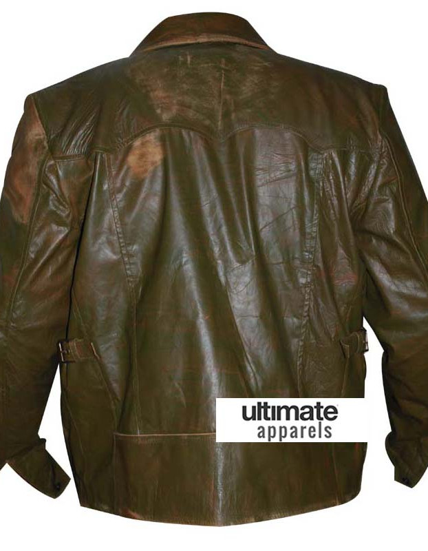 Men's Designers Green Distressed Leather Jacket (Johnny Depp)