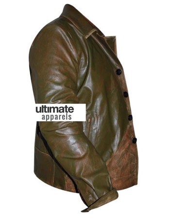 Men's Designers Green Distressed Leather Jacket (Johnny Depp) Men's Designers Green Distressed Leather Jacket (Johnny Depp)