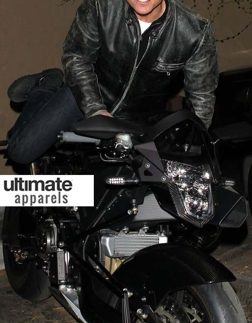 Tom Cruise Distressed Black Motorcycle Leather Jacket Tom Cruise Distressed Black Motorcycle Leather Jacket