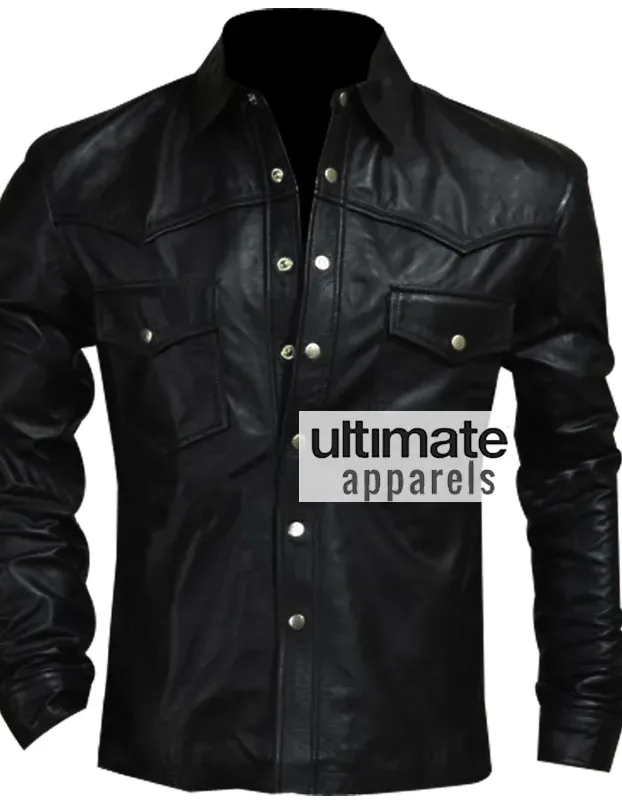 Governor Black Leather Jacket In Walking Dead Season 4