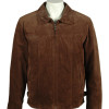 Men Suede Leather Dark Brown Formal Jacket