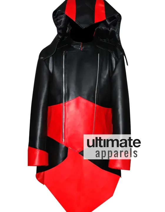 Assassins Creed Connor Kenway Black Red Faux Jacket Assassins Creed Connor Kenway Black Red Faux Jacket
