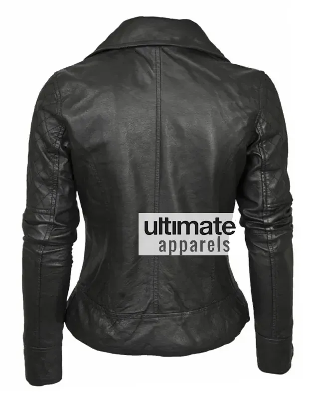Barney Designer Women's Leather Asymmetric Biker Jacket Barney Designer Women's Leather Asymmetric Biker Jacket
