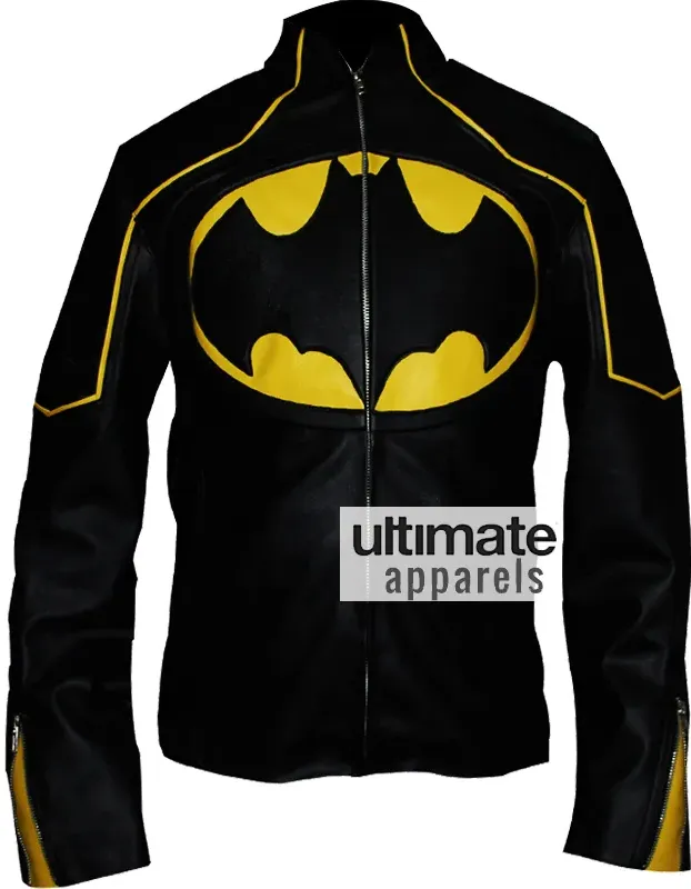 Designers Batman Begins Style Black Biker Leather Jacket