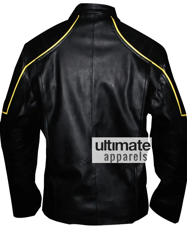 Designers Batman Begins Style Black Biker Leather Jacket