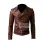 Slim Fit Belted Rider Brown Leather Jacket