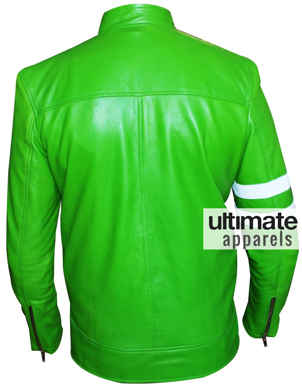 Ben 10 Cartoon Green Leather Jacket Sale