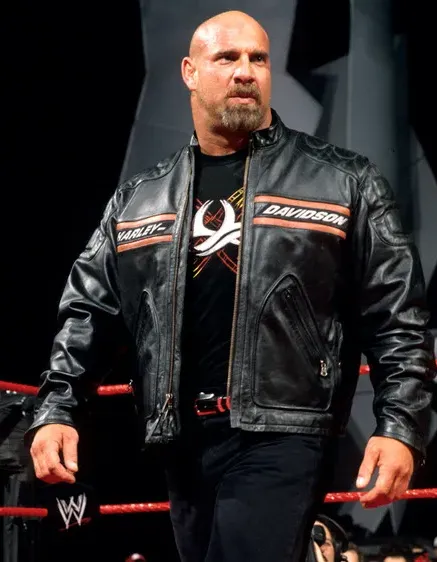 Bill Goldberg Biker Black Leather Jacket Bill Goldberg Biker Black Leather Jacket