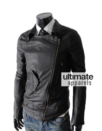 Multi Pocket Slim-fit Rider Black Leather Jacket