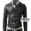 Belted Rider Men's Slim Fit Biker Black Leather Jacket
