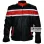 Men's Black Heavy Biker Leather Jacket With Orange Stripes