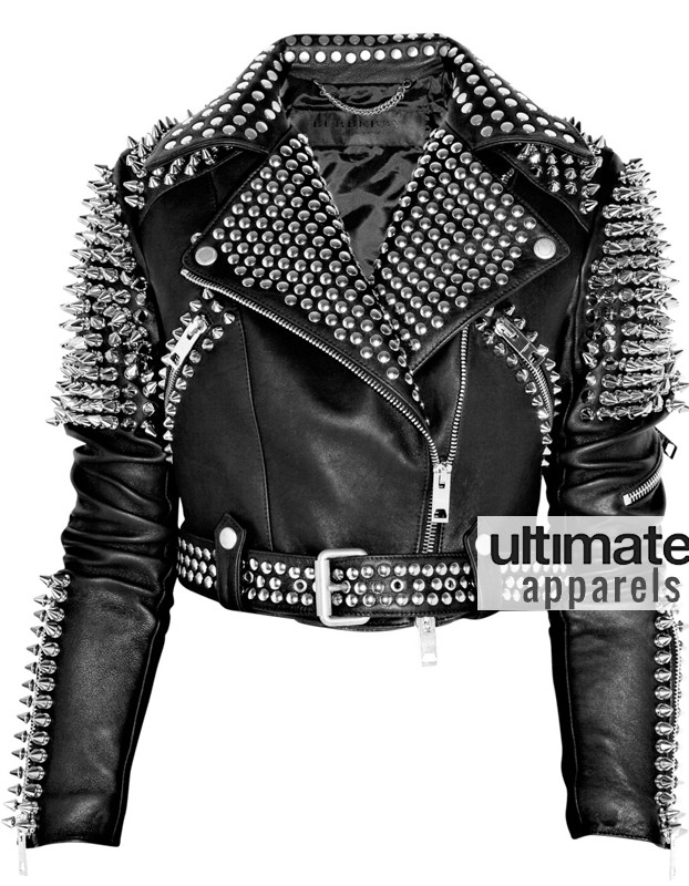 Britney Spears Designer's Women Black Spiked Studded Jacket