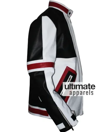 Designers Chaser Box White & Black Motorbike Leather Jacket