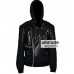 Chris Brown Designers Black Hooded Leather Jacket