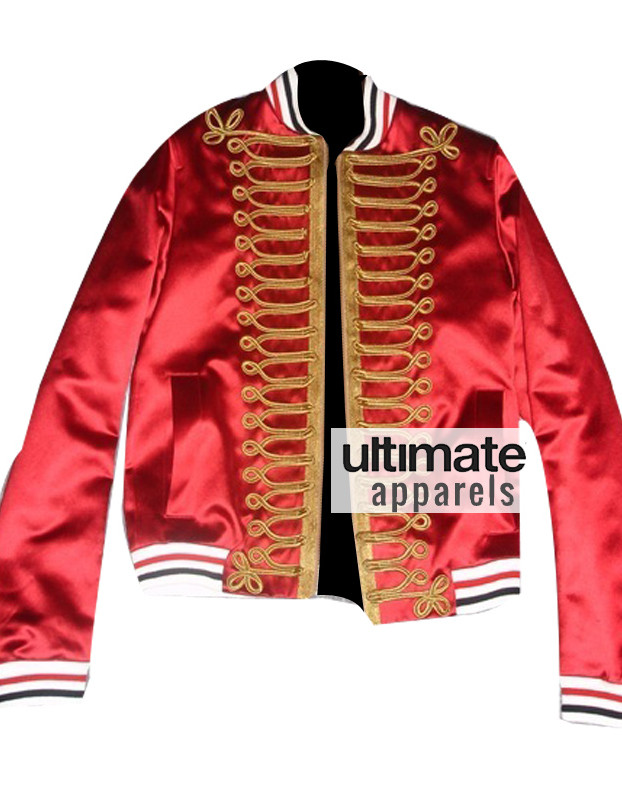 Homme Men's Red Bomber Varsity Satin Jacket Homme Men's Red Bomber Varsity Satin Jacket