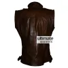Defiance Grant Bowler Nolan Long Distressed Leather Jacket
