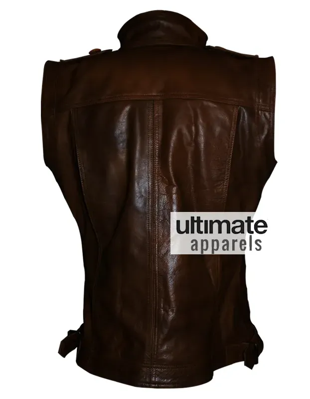 Defiance Grant Bowler Nolan Long Distressed Leather Jacket