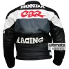 Honda CBR Men's Black and White Biker Jacket Honda CBR Men's Black and White Biker Jacket