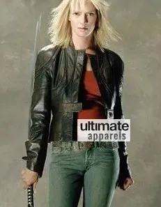 Kill Bill Volume 2 Uma Thurman Black Leather Jacket Kill Bill Volume 2 Uma Thurman Black Leather Jacket