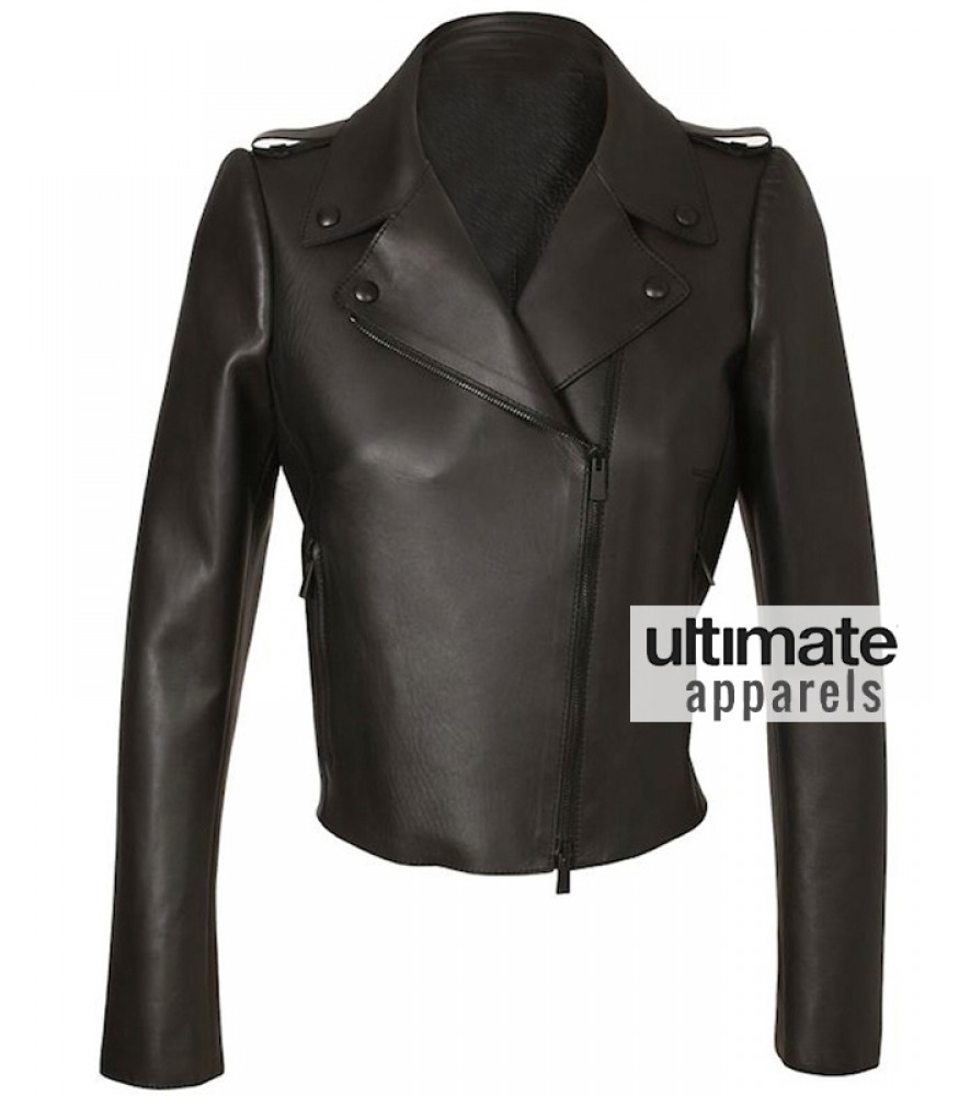 Kim Kardashian Valentino Biker Black Leather Jacket