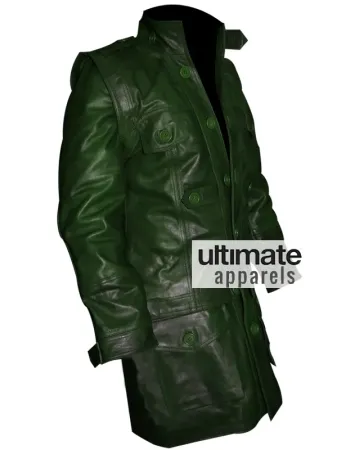 Designers Men Green Cargo Style Trench Jacket