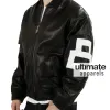 Mens 8 Ball Bomber Black Supreme Leather Jacket Mens 8 Ball Bomber Black Supreme Leather Jacket