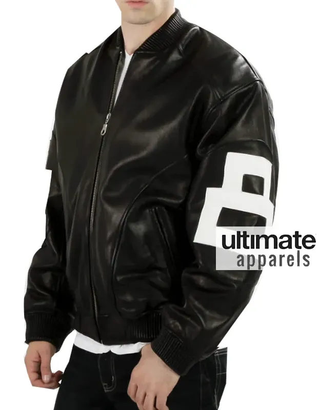 Mens 8 Ball Bomber Black Supreme Leather Jacket Mens 8 Ball Bomber Black Supreme Leather Jacket