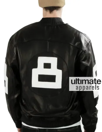 Mens 8 Ball Bomber Black Supreme Leather Jacket Mens 8 Ball Bomber Black Supreme Leather Jacket
