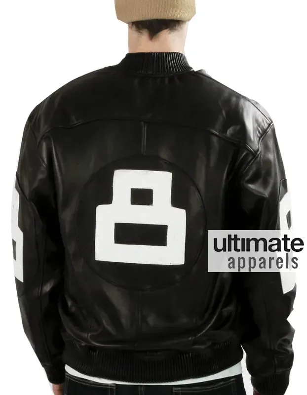Mens 8 Ball Bomber Black Supreme Leather Jacket Mens 8 Ball Bomber Black Supreme Leather Jacket