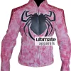 Spiderman Wax Pink Men Biker Leather Jacket