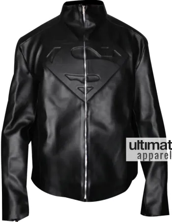 Superman Smallville PU Faux Black Leather Jacket